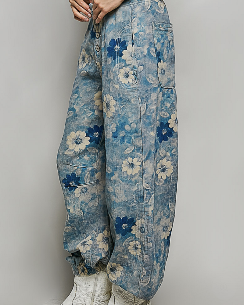 Vintage Twill Floral Pants | Floral