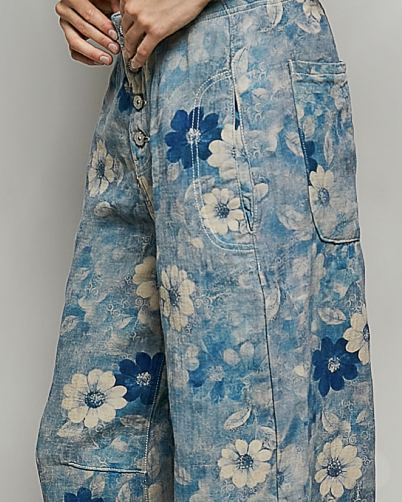 Vintage Twill Floral Pants | Floral