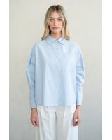 Gathered Sleeve Blouse | Blue