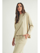 Lanie Long Sleeve Jersey Top | Taupe