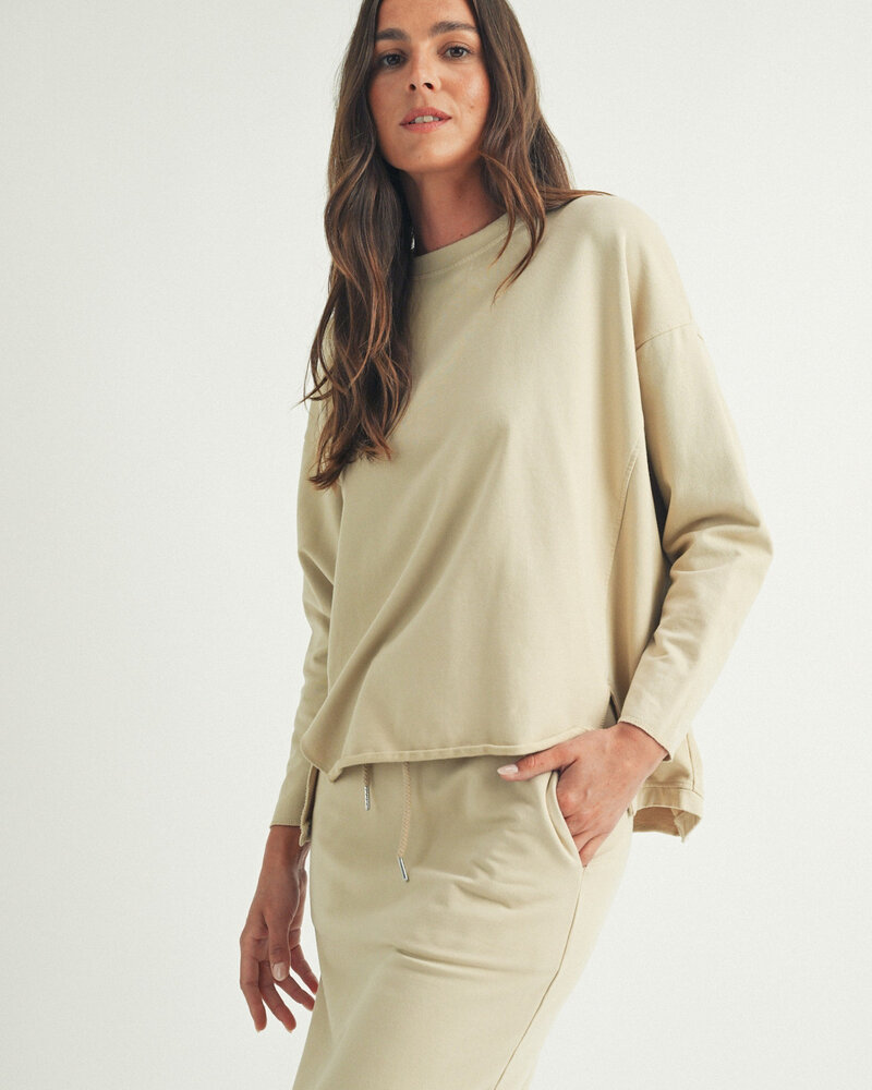 Lanie Long Sleeve Jersey Top | Taupe