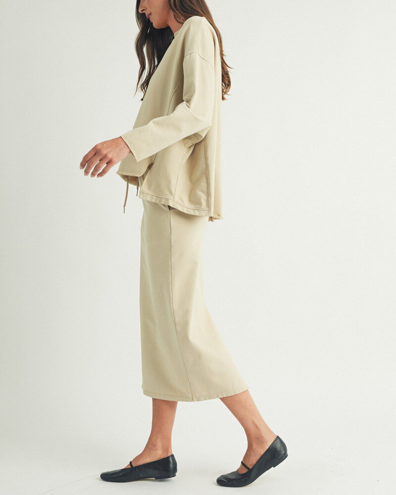 Lanie Long Sleeve Jersey Top | Taupe