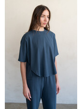 Adley Crew Top | Charcoal Blue