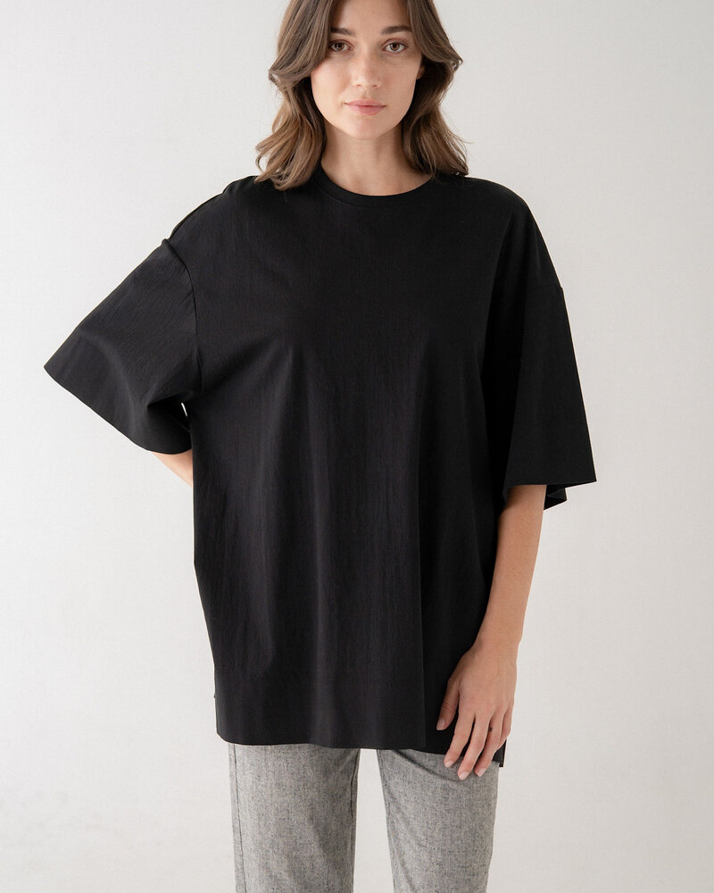Soft Structure Oversized Top | Black