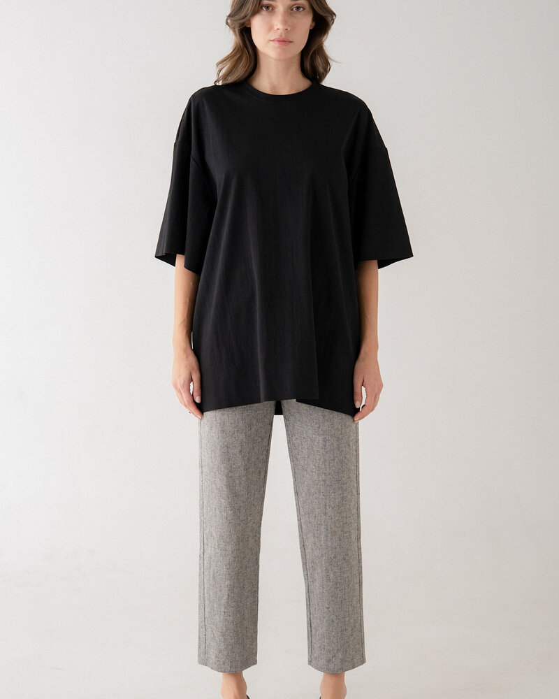 Soft Structure Oversized Top | Black