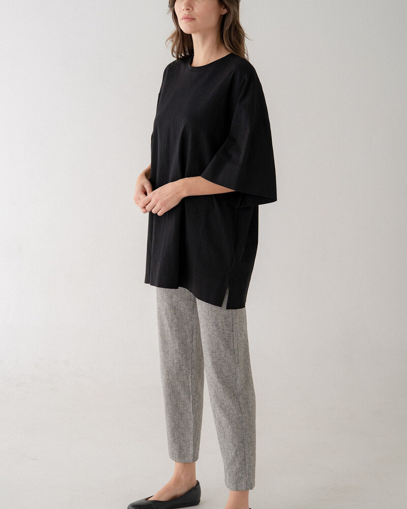 Soft Structure Oversized Top | Black