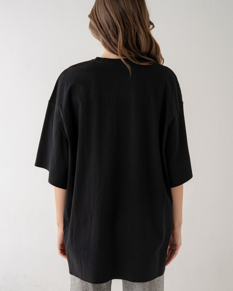 Soft Structure Oversized Top | Black