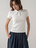 Scalloped Collar Knit Polo