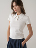 Scalloped Collar Knit Polo