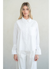 Gathered Sleeve Blouse | White