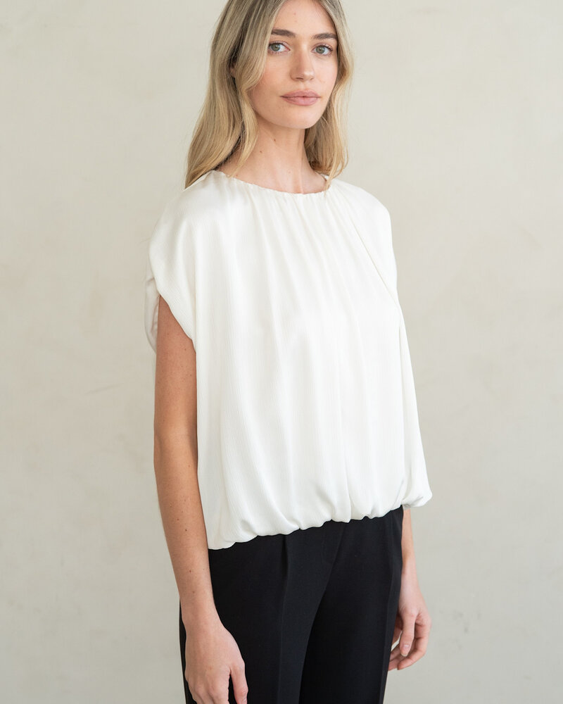 Gathered Neck Bubble Blouse