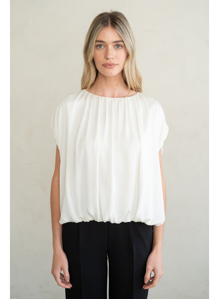 Gathered Neck Bubble Blouse