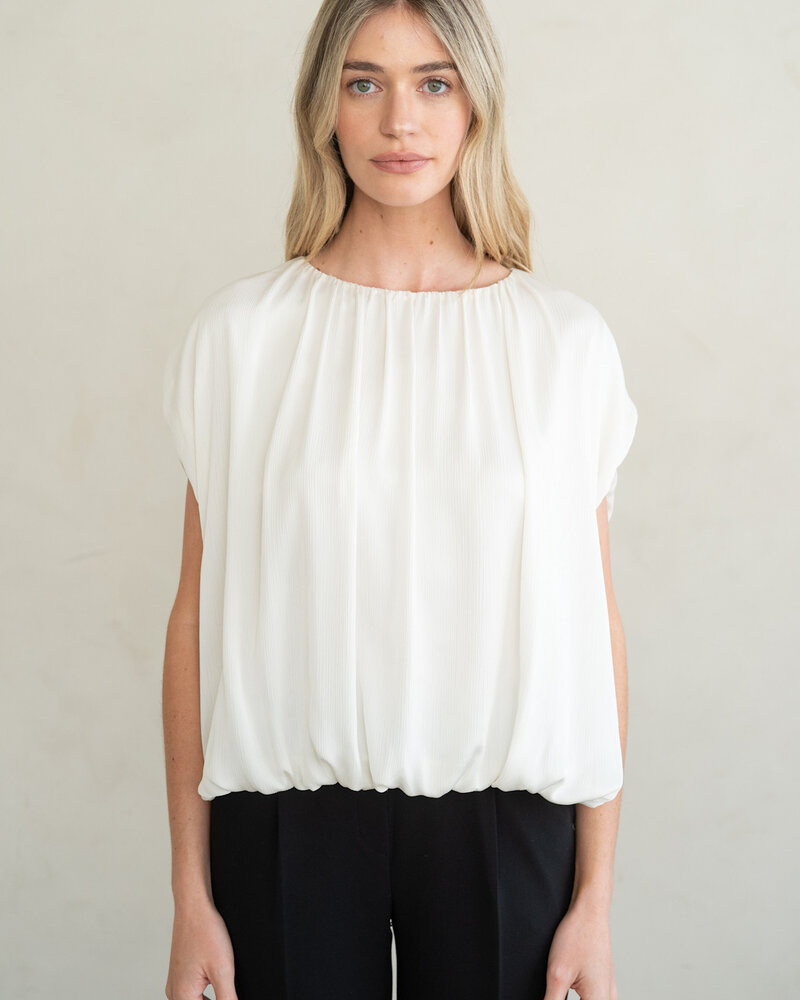 Gathered Neck Bubble Blouse