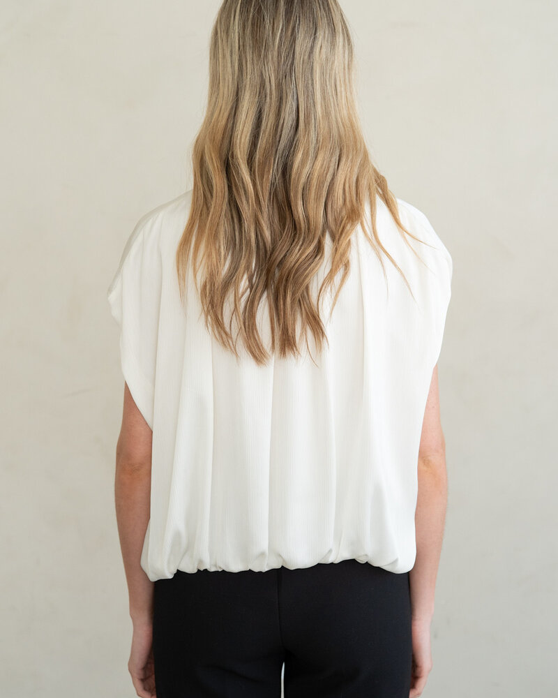 Gathered Neck Bubble Blouse