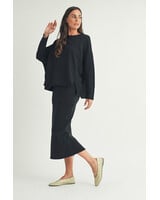 Lanie Long Sleeve Jersey Top | Black