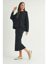 Lanie Long Sleeve Jersey Top | Black