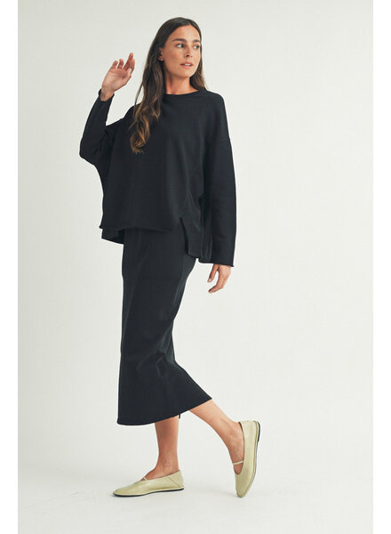 Lanie Long Sleeve Jersey Top | Black