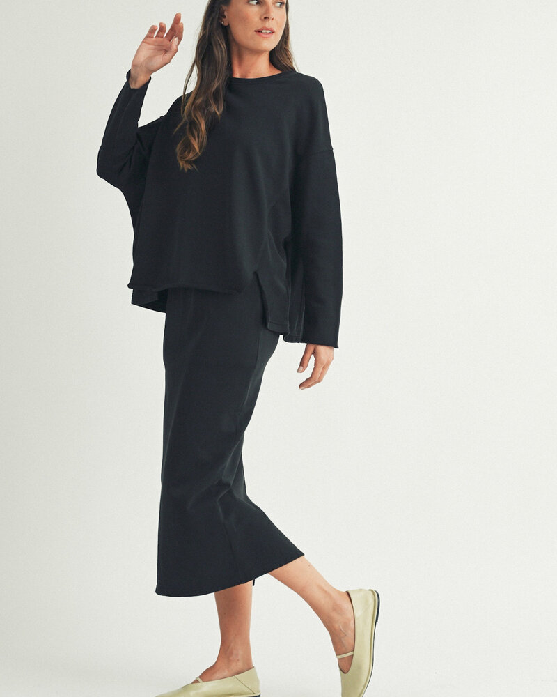 Lanie Long Sleeve Jersey Top | Black