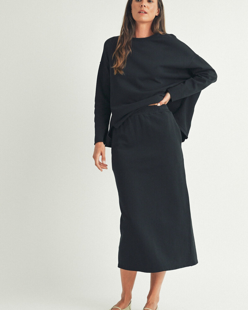 Lanie Long Sleeve Jersey Top | Black