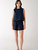 Lockie Bubble Hem Tank | Navy