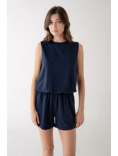 Lockie Bubble Hem Tank | Navy