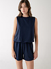 Lockie Bubble Hem Tank | Navy