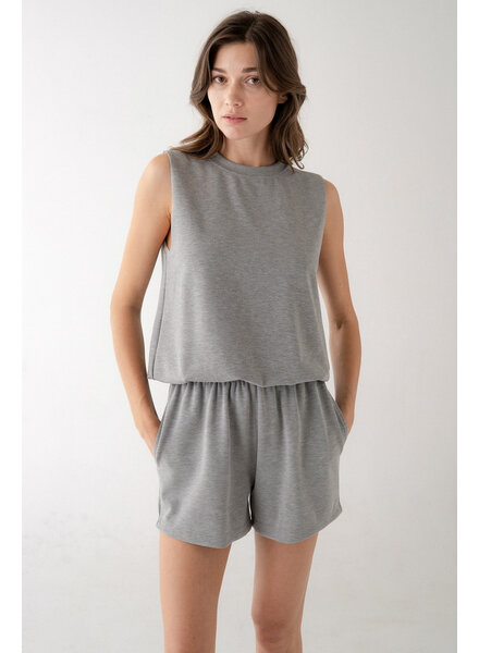 Lockie Bubble Hem Tank | Grey