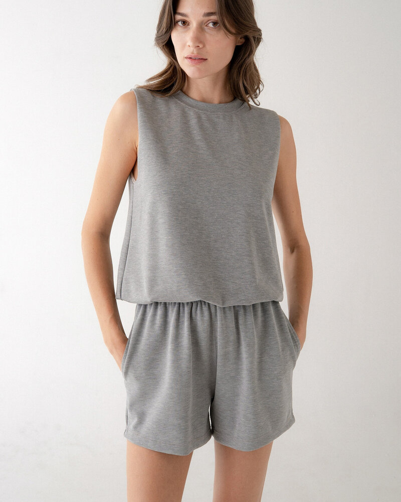 Lockie Bubble Hem Tank | Grey