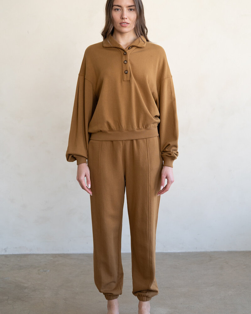 Button Collar Pullover | Copper