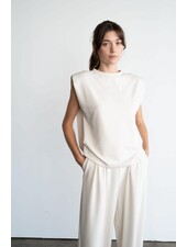 Collings Top With Shoulder Pads | Ivory