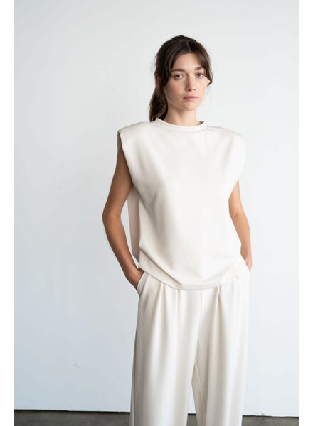 Collings Top With Shoulder Pads | Ivory