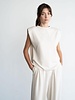 Collings Top With Shoulder Pads | Ivory