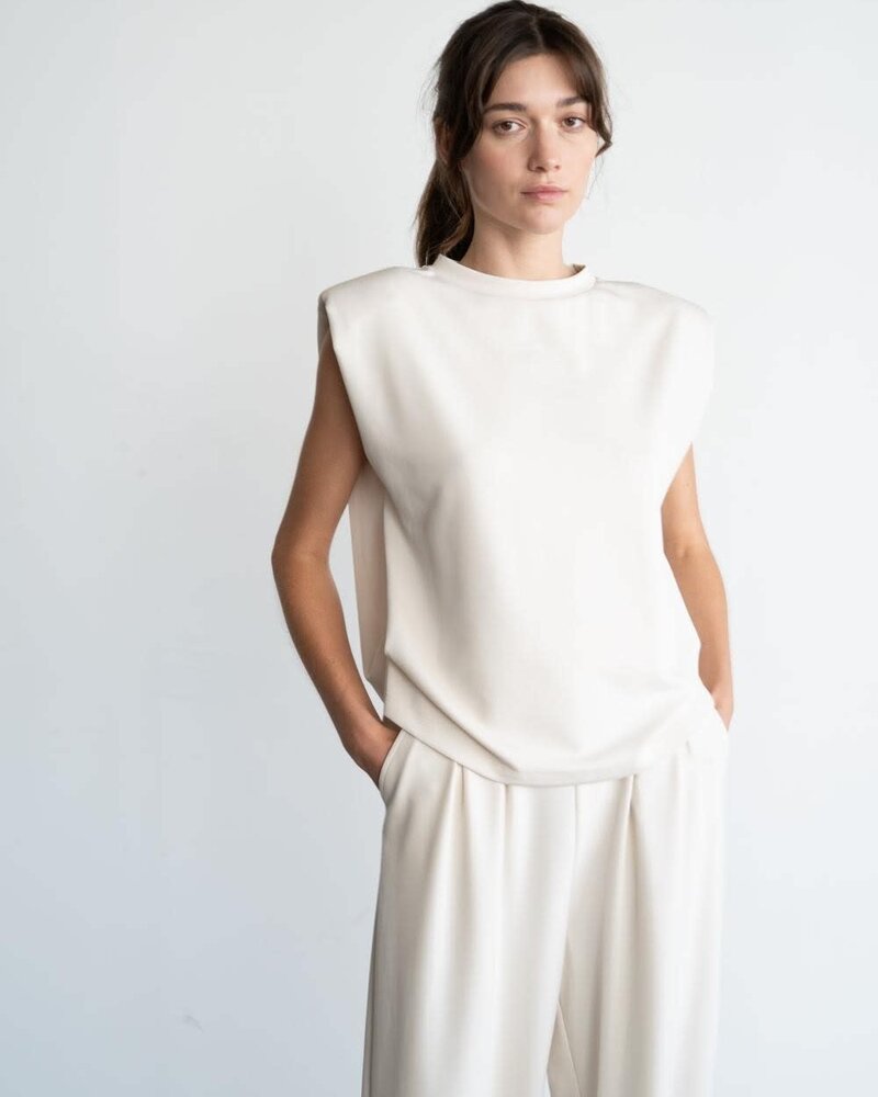 Collings Top With Shoulder Pads | Ivory