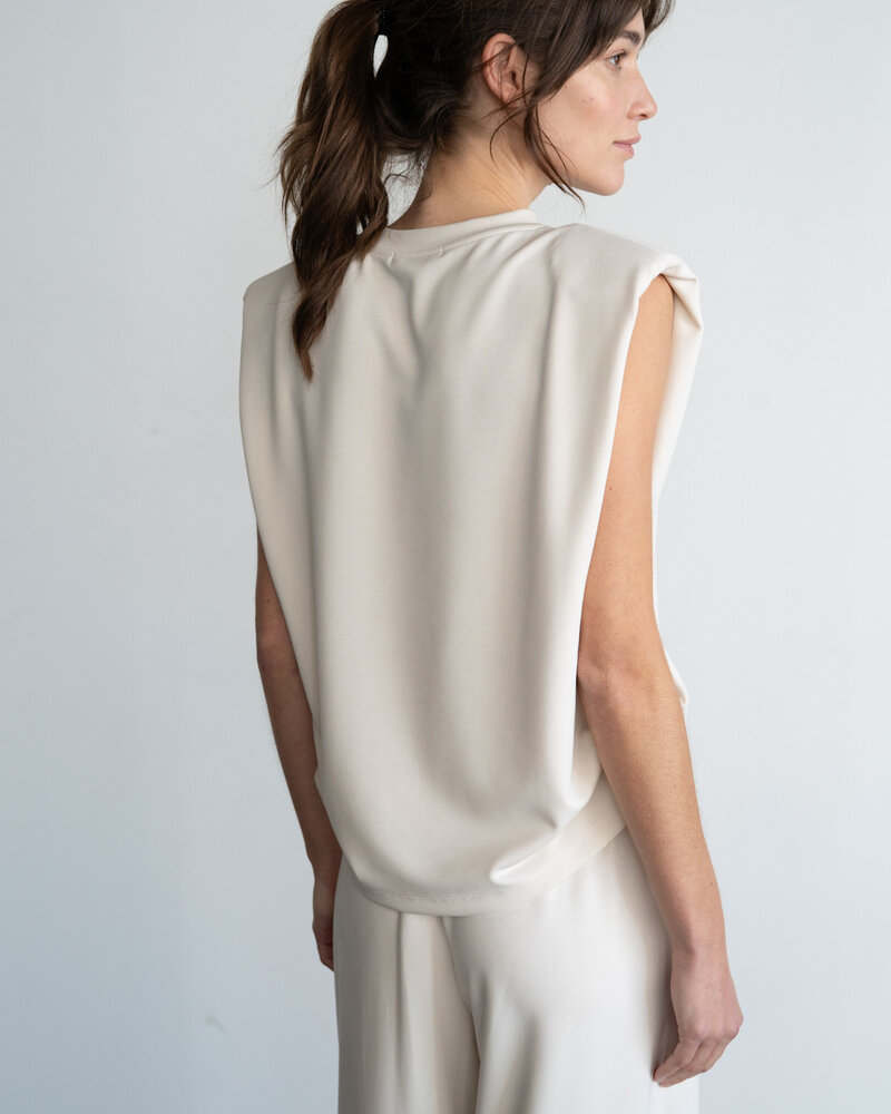 Collings Top With Shoulder Pads | Ivory