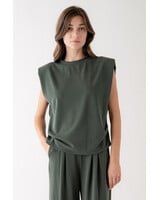 Collings Top With Shoulder Pads | Forest