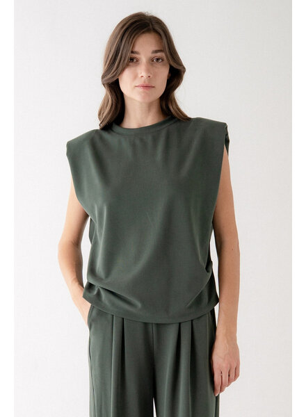 Collings Top With Shoulder Pads | Forest