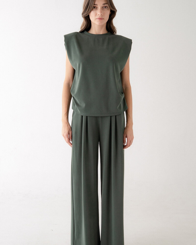 Collings Top With Shoulder Pads | Forest
