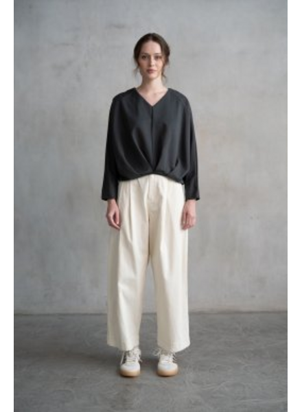 Penny Pleated Long Sleeve | Grey