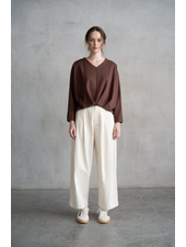 Penny Pleated Long Sleeve | Brick