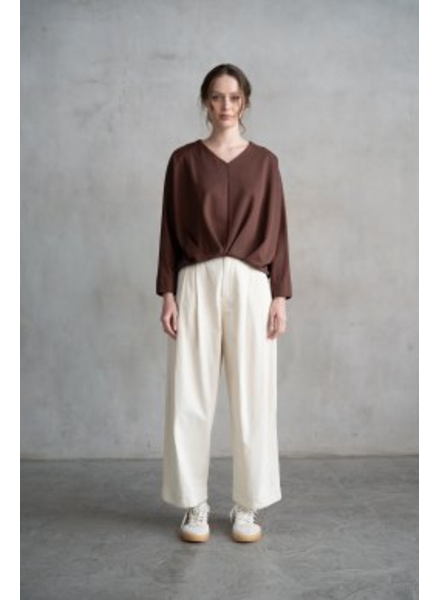 Penny Pleated Long Sleeve | Brick