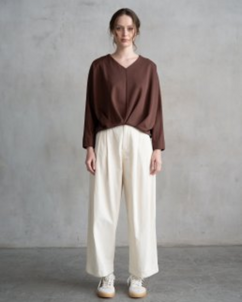 Penny Pleated Long Sleeve | Brick