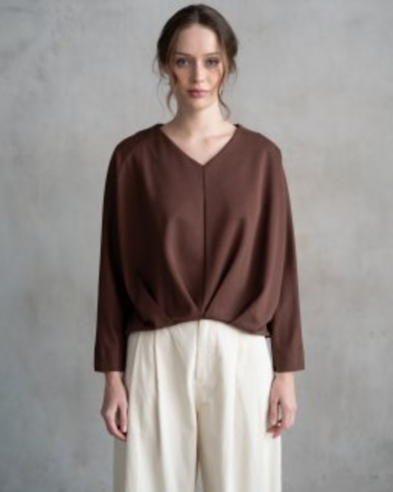 Penny Pleated Long Sleeve | Brick