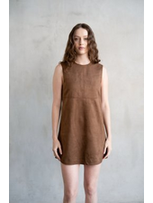 Kallie Suede Mini Dress | Camel