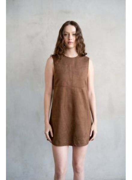 Kallie Suede Mini Dress | Camel