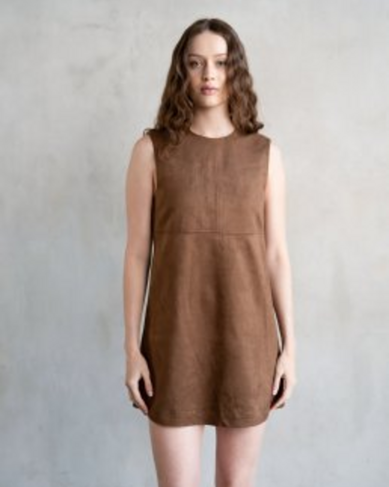Kallie Suede Mini Dress | Camel