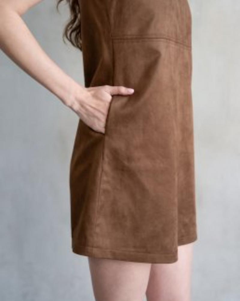 Kallie Suede Mini Dress | Camel