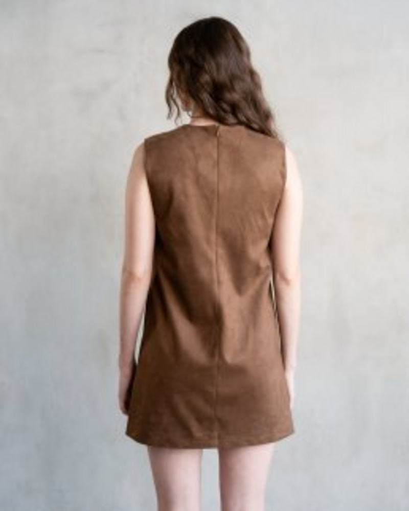 Kallie Suede Mini Dress | Camel