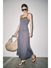Maya Shirred Bodice Maxi Slip Dress | Ink