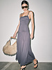 Maya Shirred Bodice Maxi Slip Dress | Ink