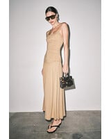 Maya Shirred Bodice Maxi Slip Dress | Sand